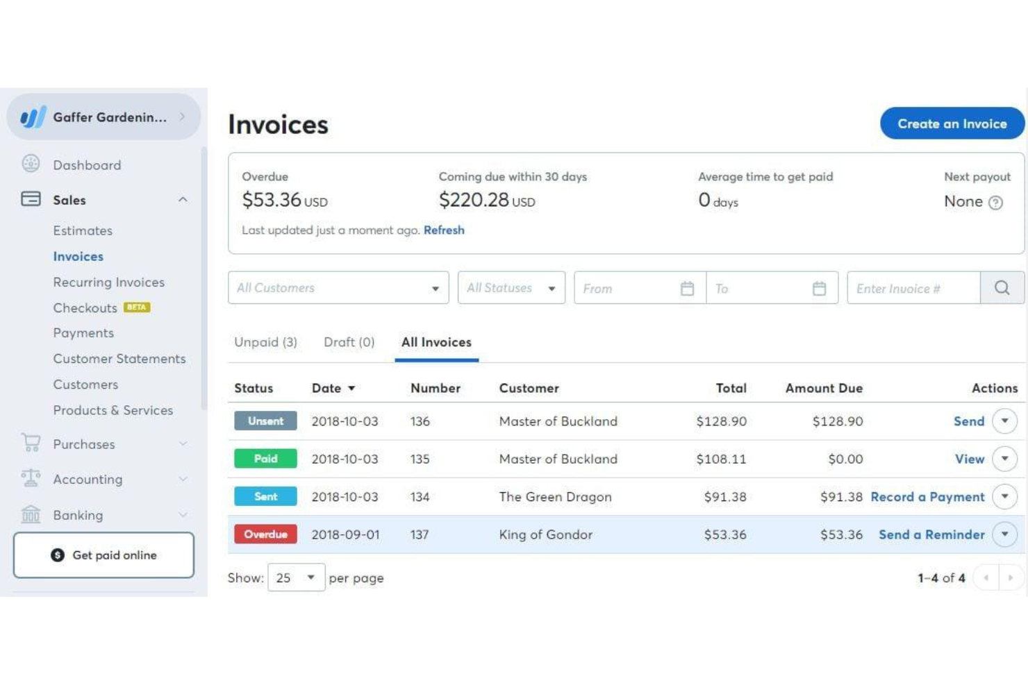 Wave screenshot - 20 Best Invoicing Software in 2026