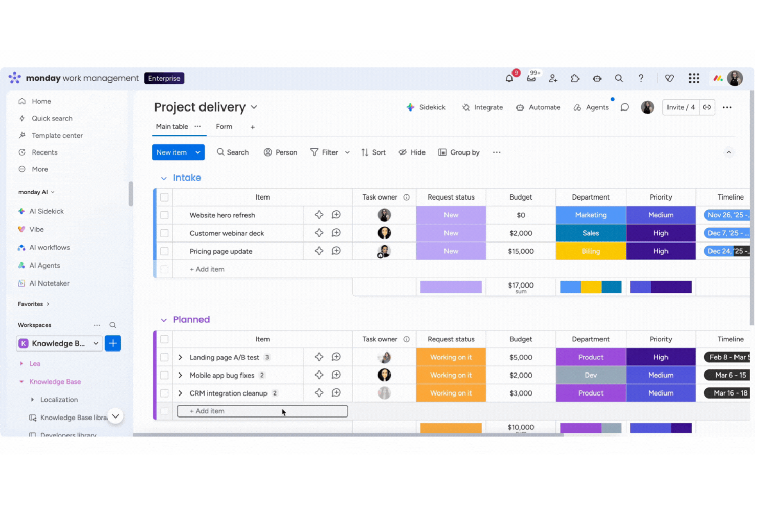 monday.com screenshot - 23 Top Software Development Project Management Tools in 2026
