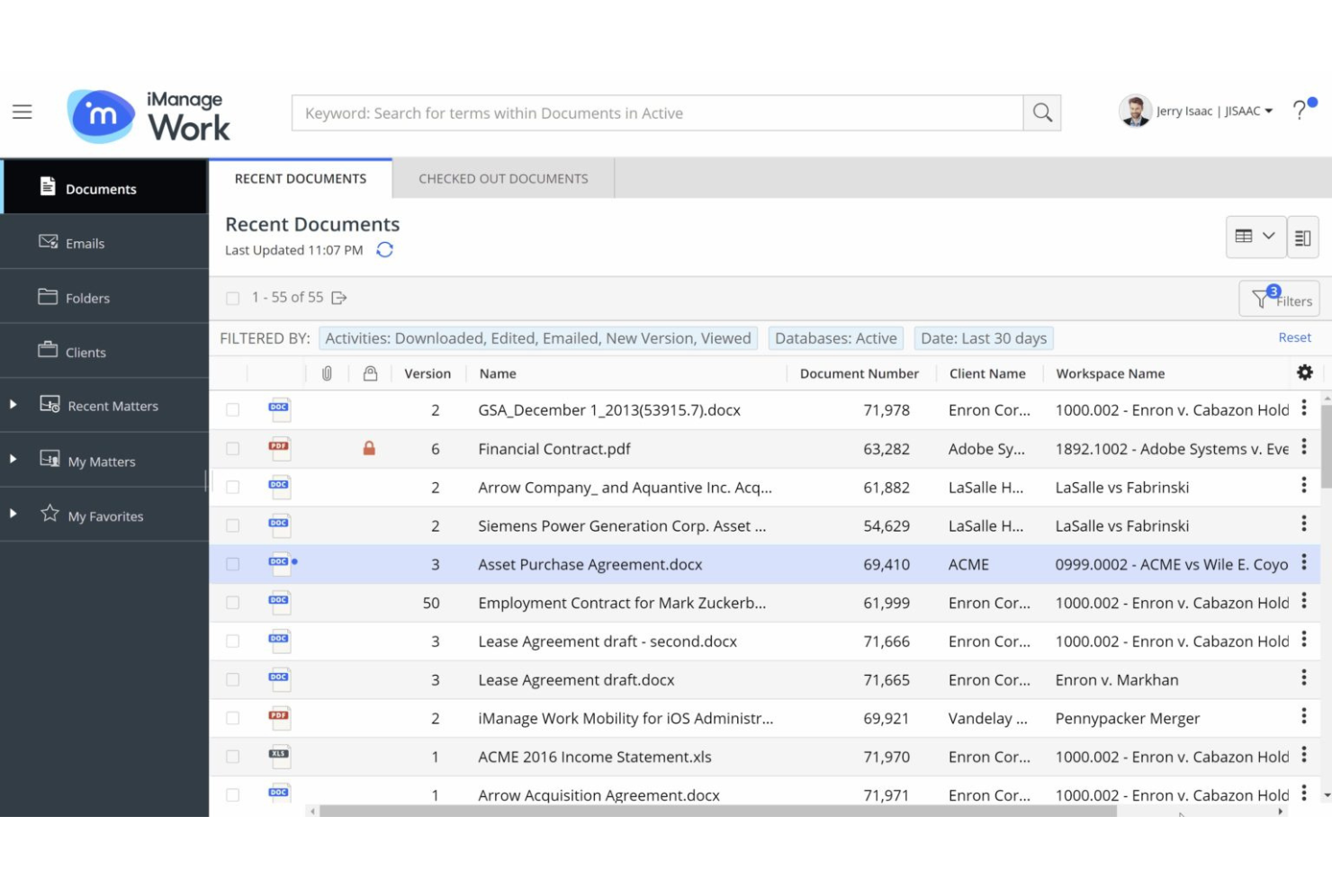 iManage screenshot - 22 Best Email Filing Software in 2026