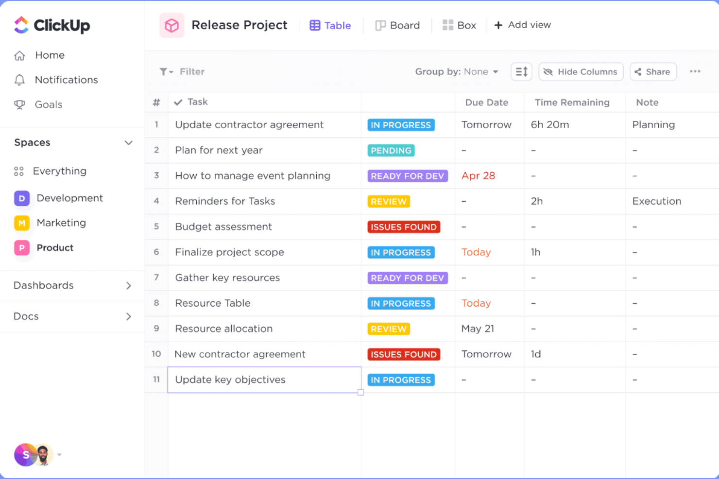 ClickUp screenshot - 26 Best HubSpot CRM Alternatives in 2026