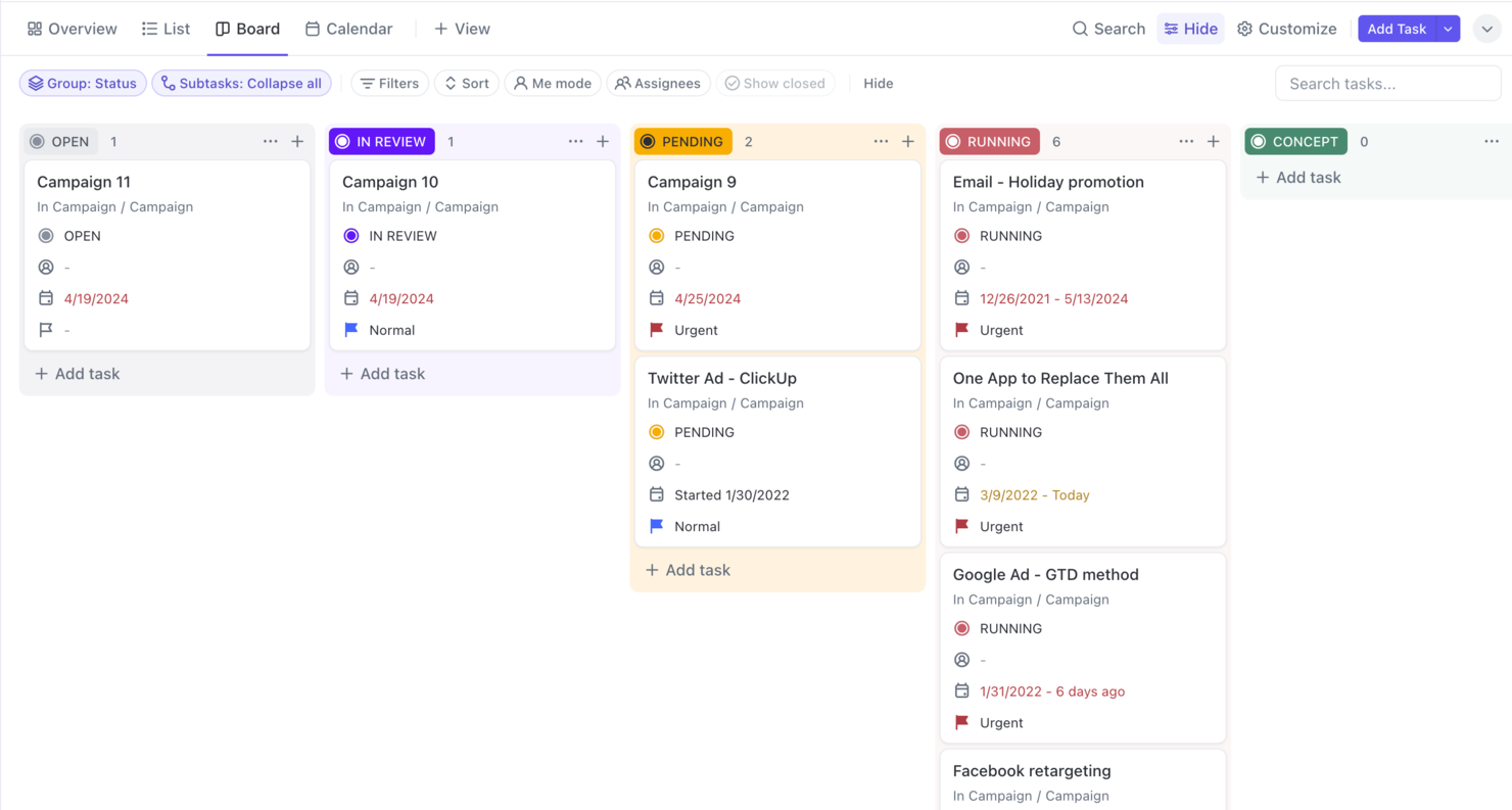 ClickUp screenshot - 10 Best Free Kanban Boards in 2026