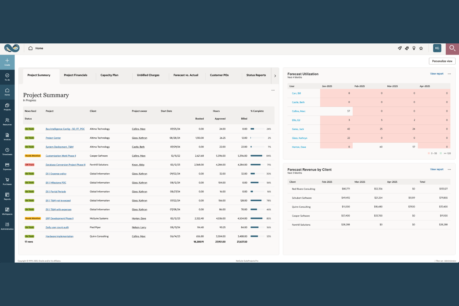NetSuite SuiteProjects Pro screenshot - 20 Best AI Professional Services Software in 2026