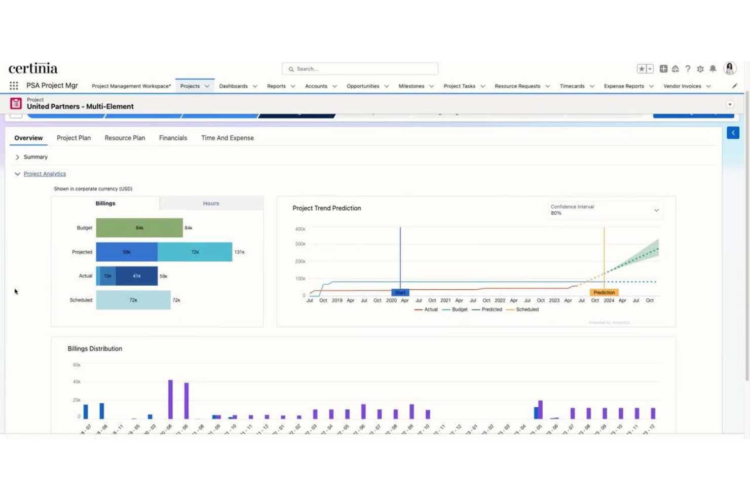 Certinia PS Cloud screenshot - I 20 migliori software per consulenza nel 2026