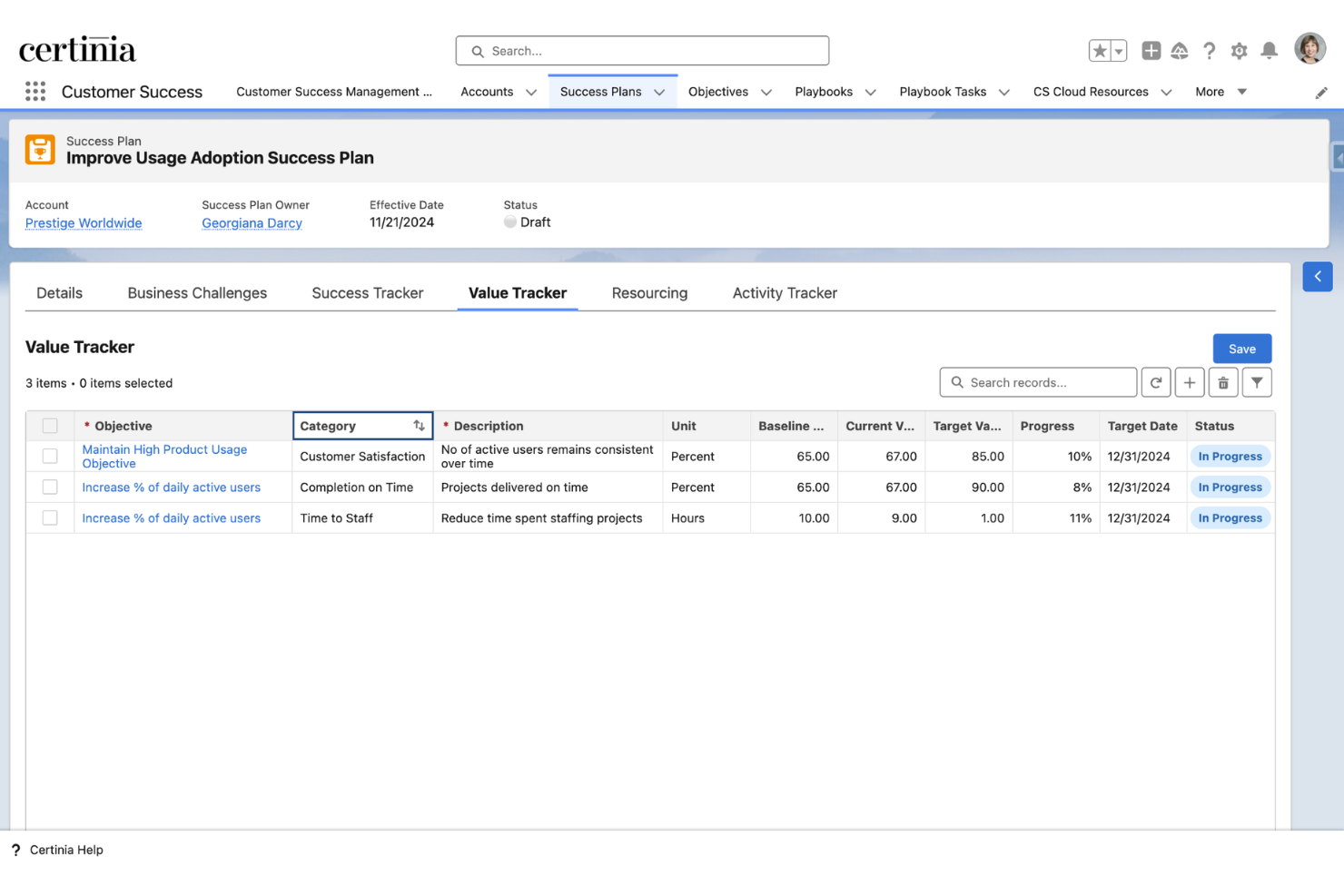 Certinia PS Cloud screenshot - 10 Best CRM Software for Professional Services in 2026