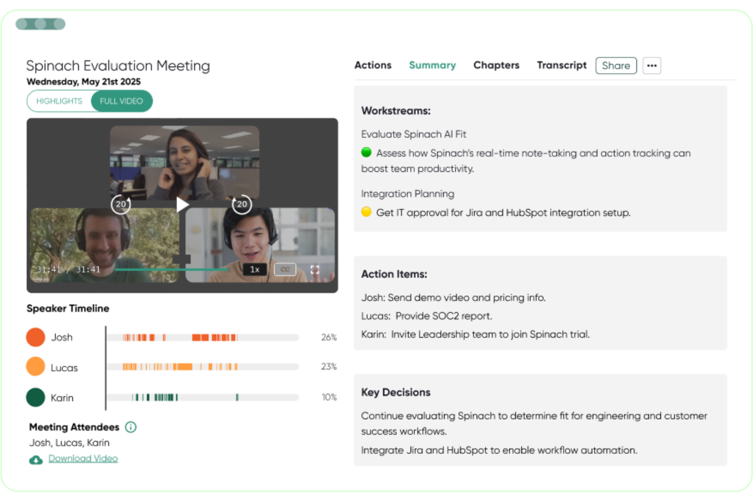 Spinach AI screenshot - 10 Best Meeting Management Software in 2026