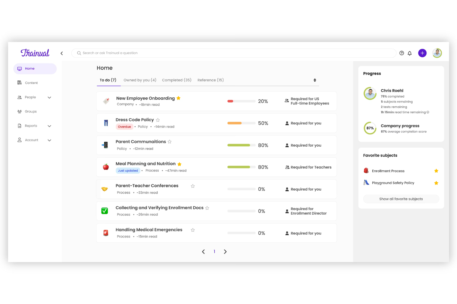 Trainual centralizes process docs to streamline onboarding and team training.