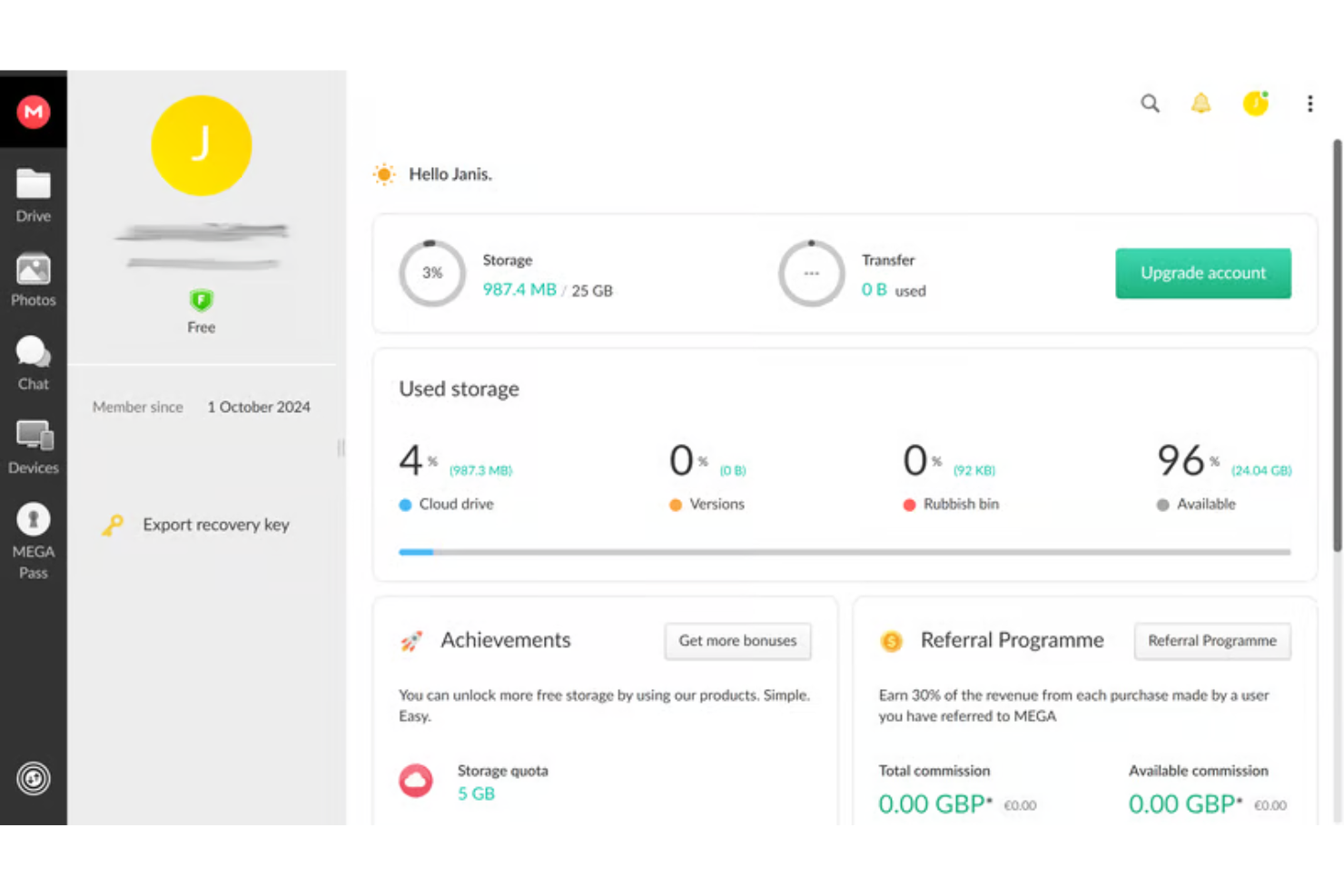 MEGA securely stores and shares files with end-to-end encrypted cloud storage.