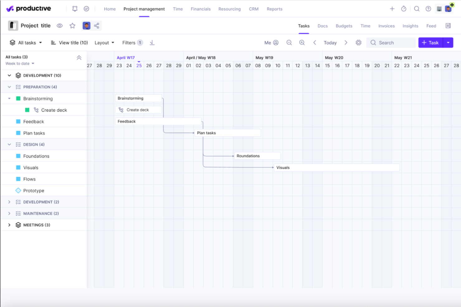Productive screenshot - Les 10 meilleurs logiciels de gestion de projets créatifs pour les équipes créatives 2024