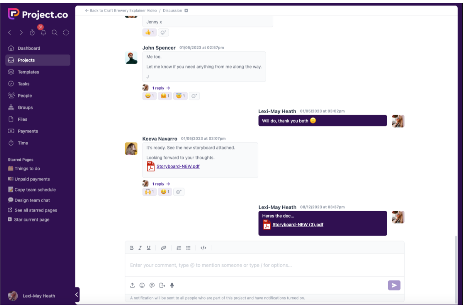 Project.co screenshot - 30 Best Project Management Tools With Client Portals