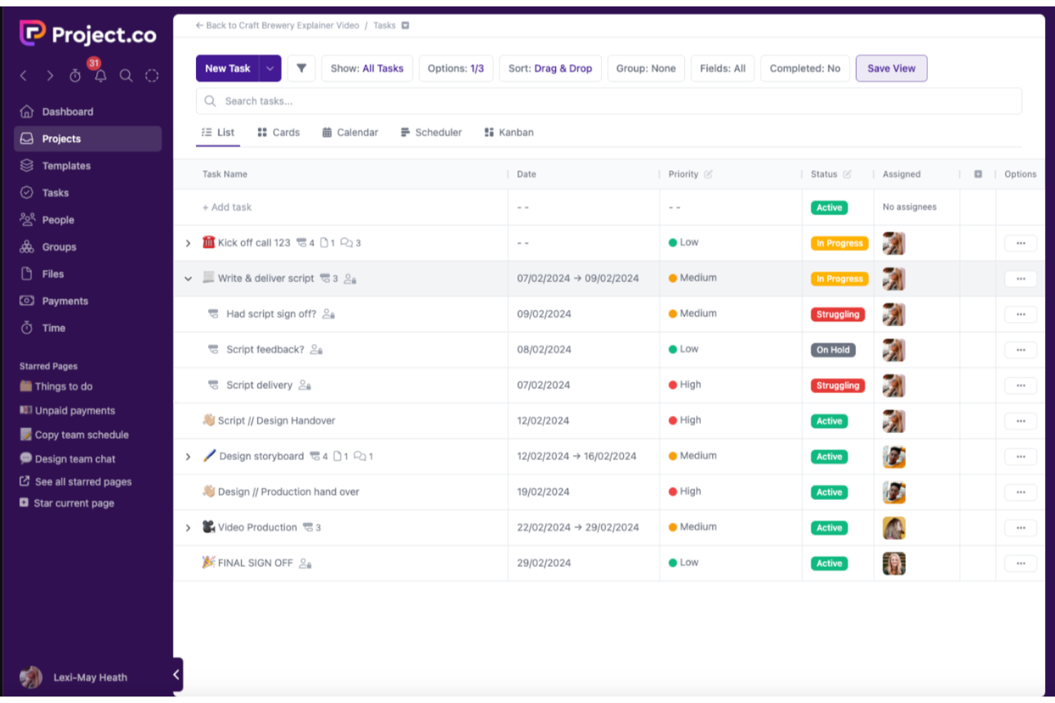 Project.co screenshot - 10 meilleures alternatives et concurrents à Basecamp en 2026