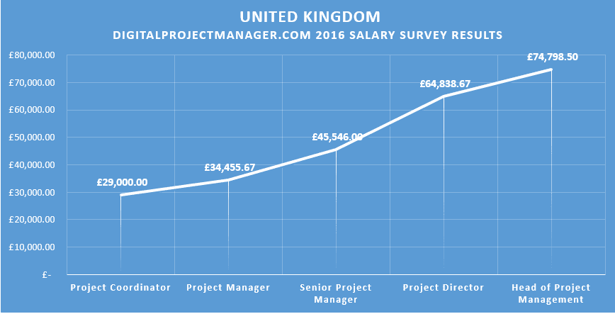 2016 #dpm digital project manager salary survey results United Kingdom UK