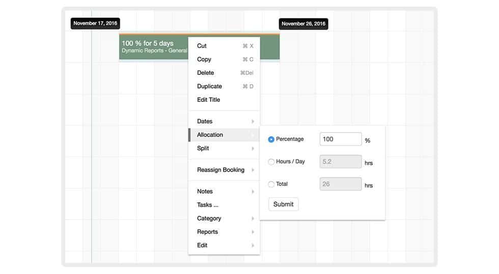 Hub Planner Resource Booking Screenshot