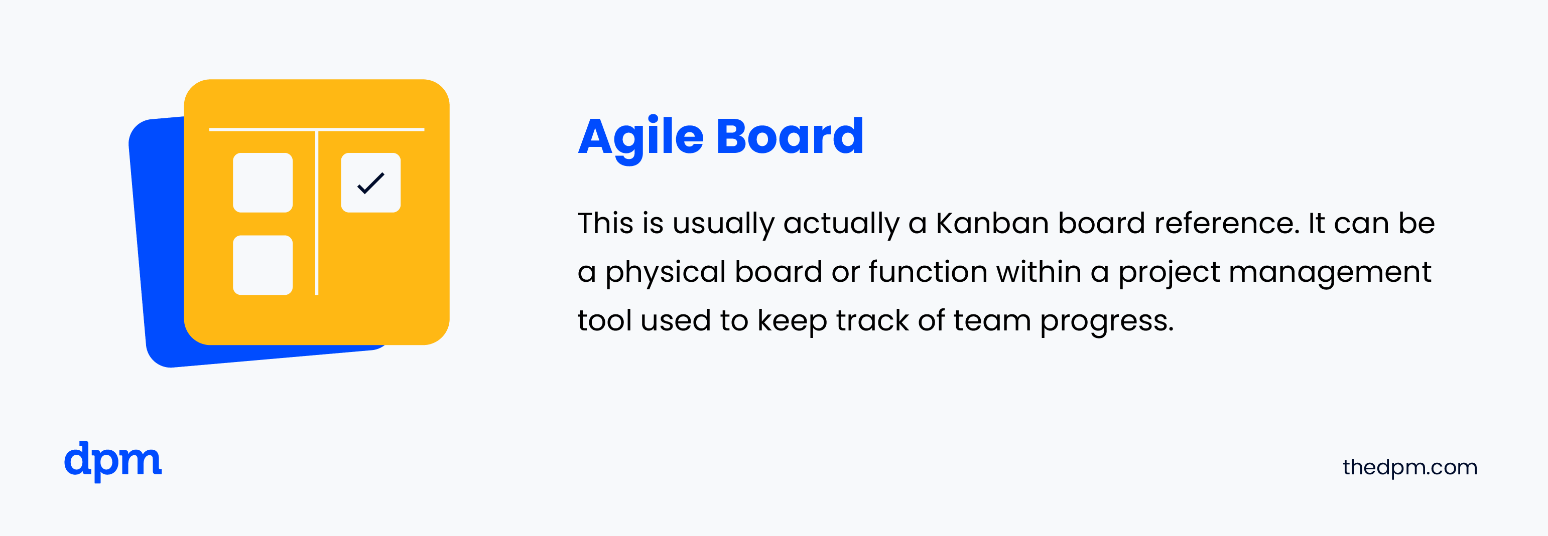 illustration of an agile board with a definition
