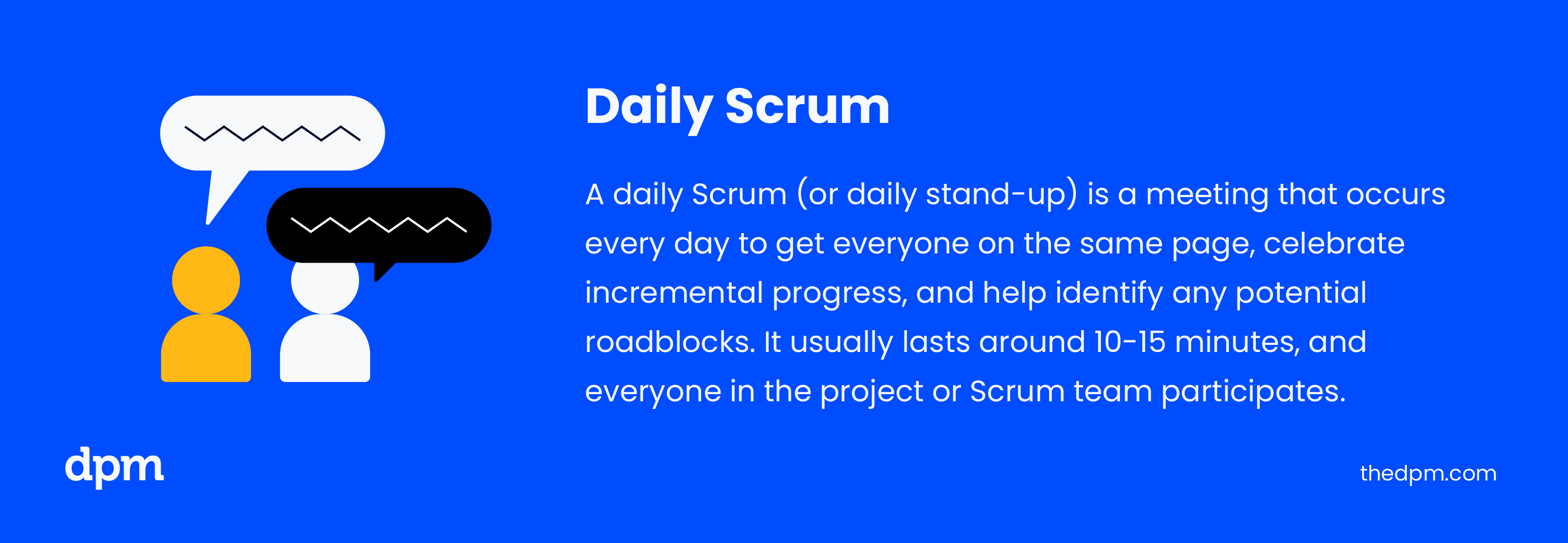 illustration of daily scrum with a definition