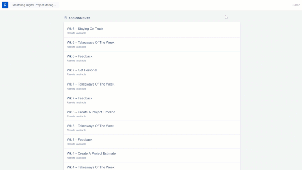 Peergrade - digital project management online training course