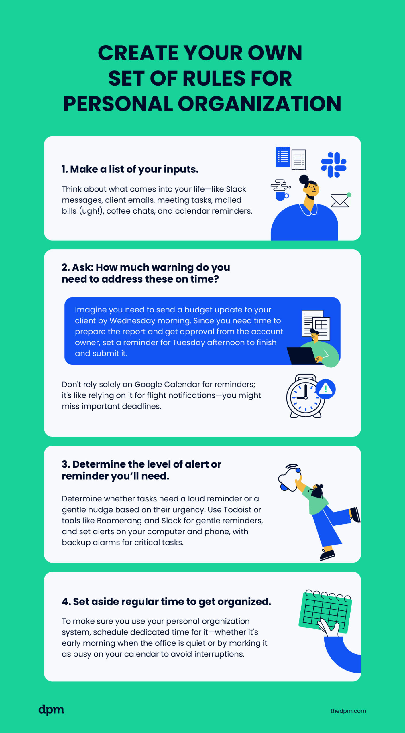how to create personal organization rules for yourself