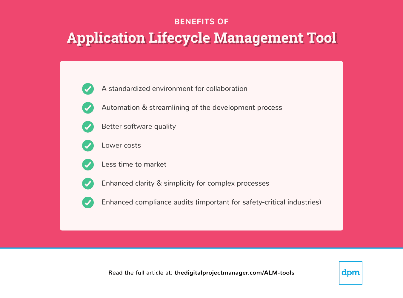 Benefits of application lifecycle management tool
