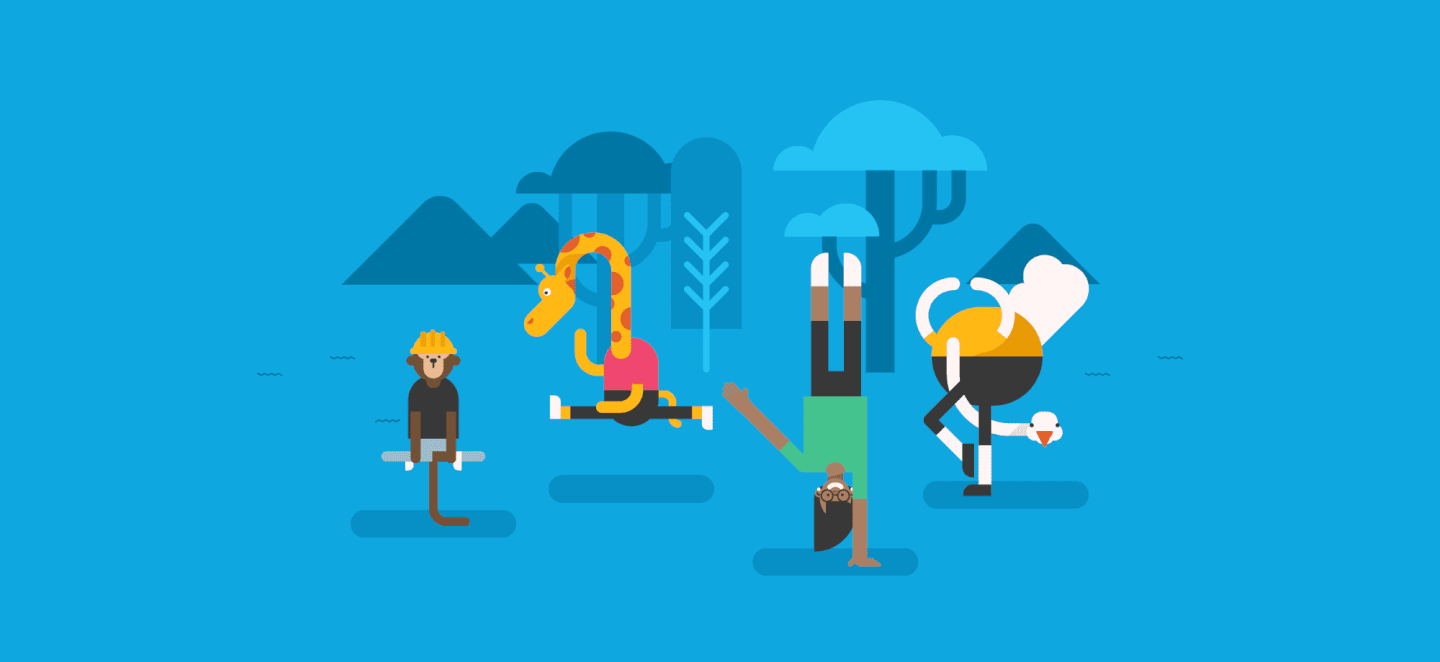illustration of project managers frolicking in a field