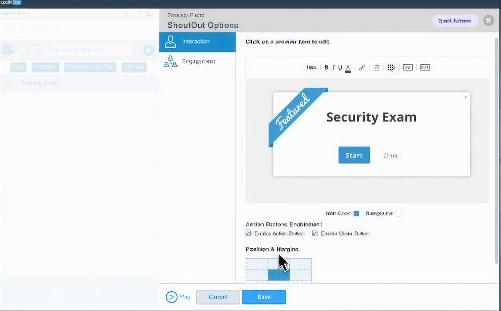 Screenshot of a WalkMe Security Notification
