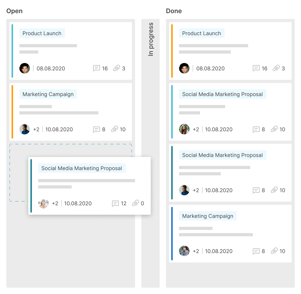 GanttPRO Board View Screenshot