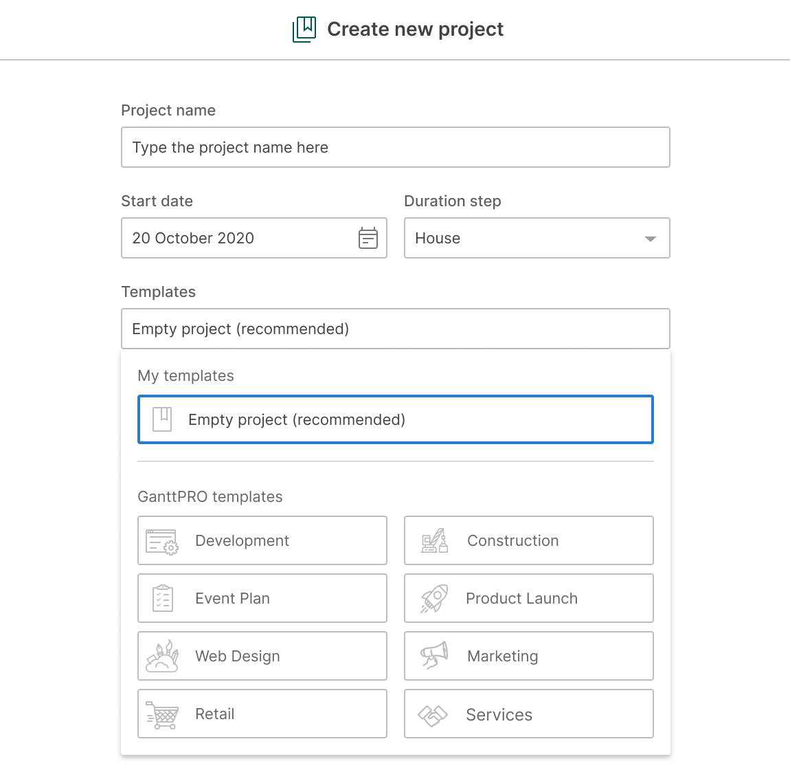 GanttPRO Gantt Chart Templates Screenshot