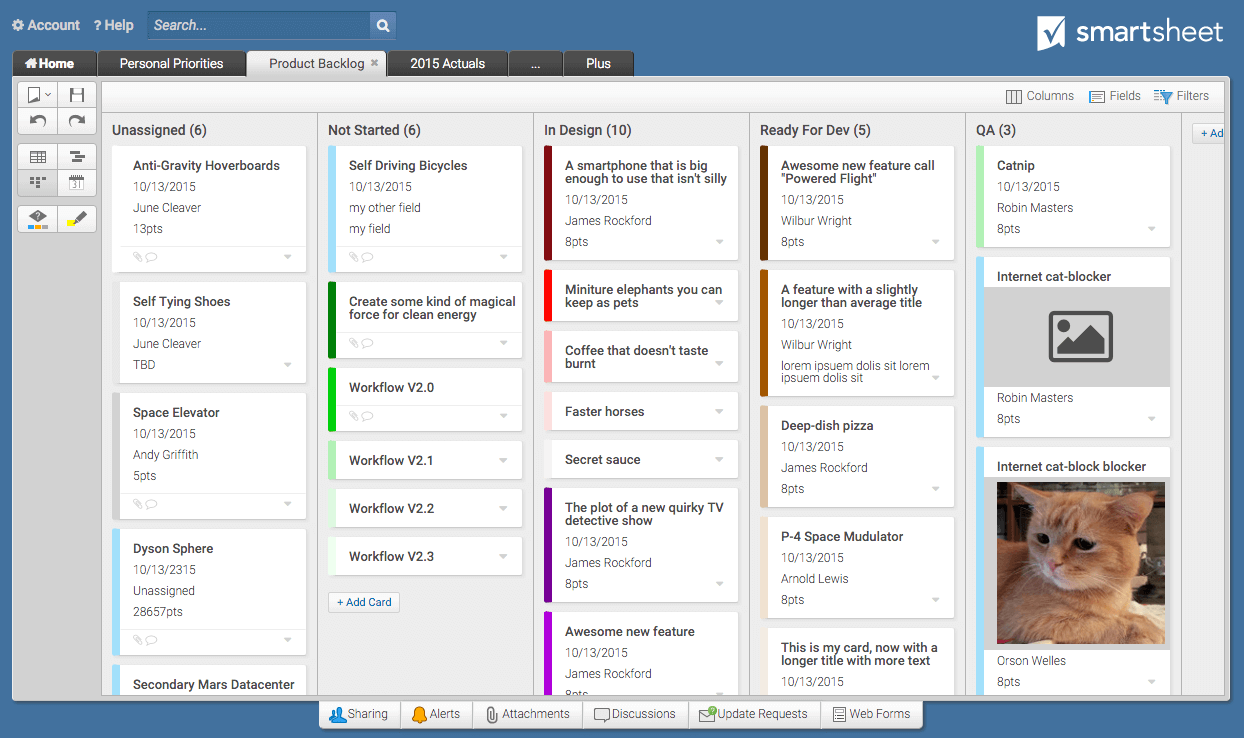 trello roll up view of different projects tasks