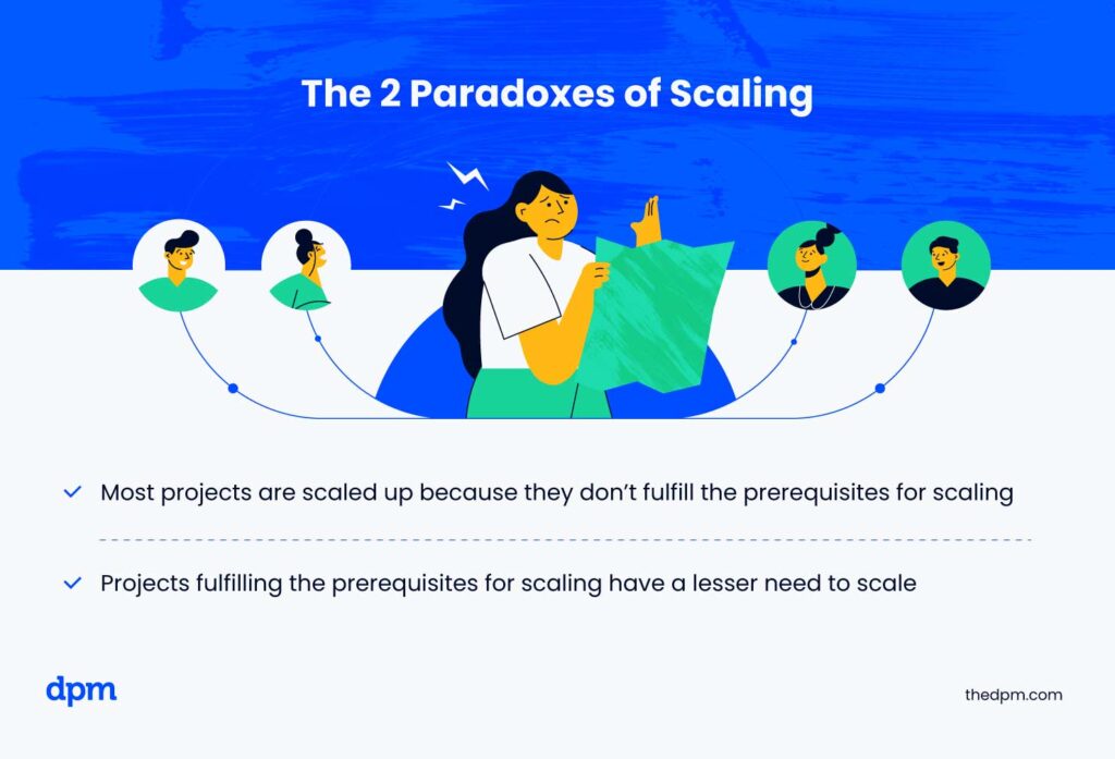 the 2 paradoxes of scaling infographic