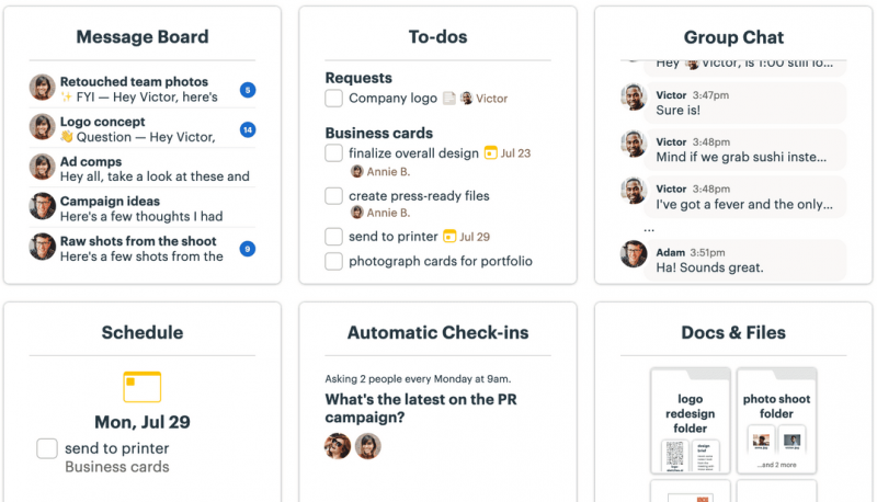Basecamp Personal task management screenshot