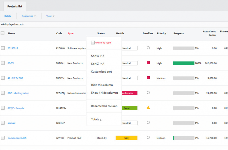 Genius Project enterprise project management software screenshot