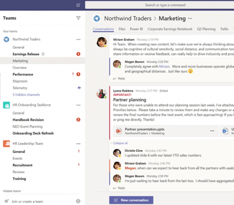 MIcrosoft teams screenshot