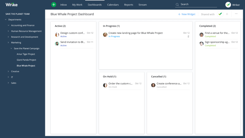 Wrike screenshot