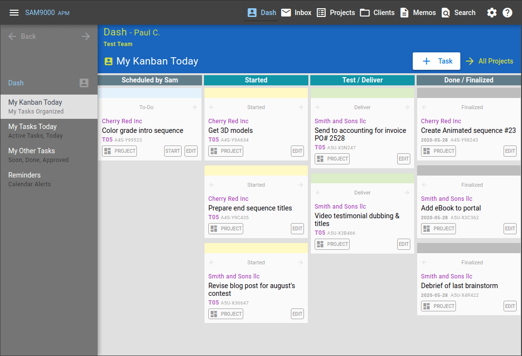 SAM9000 screenshot - The 10 Best Task Management Software For Teams in 2020