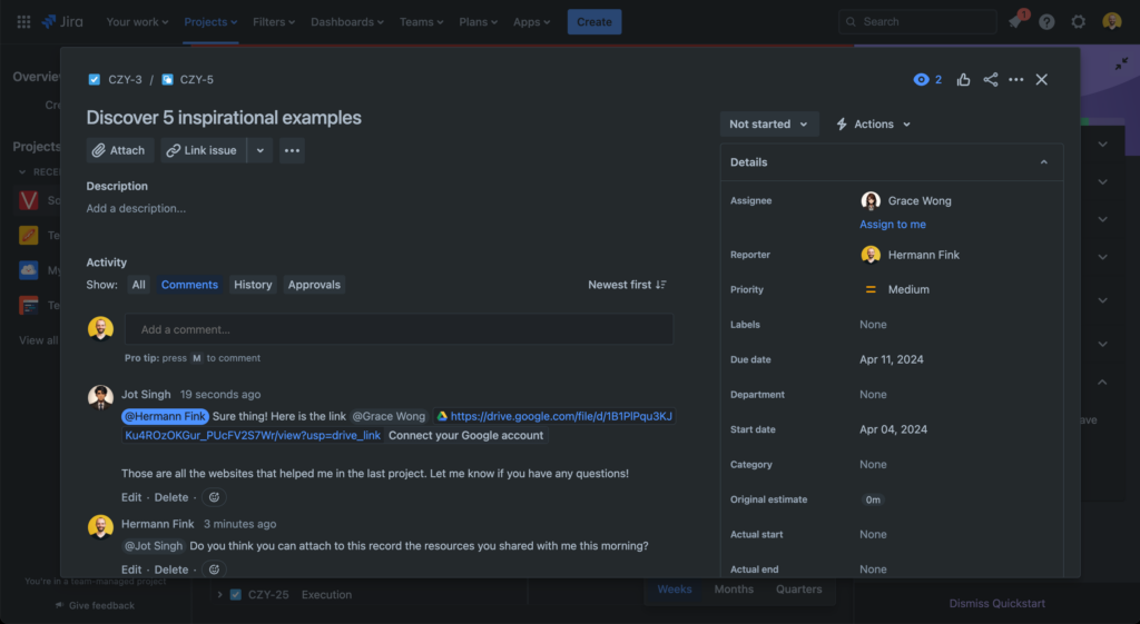 collaboration in Jira