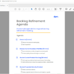 Backlog Refinement Agenda Handout Screenshot