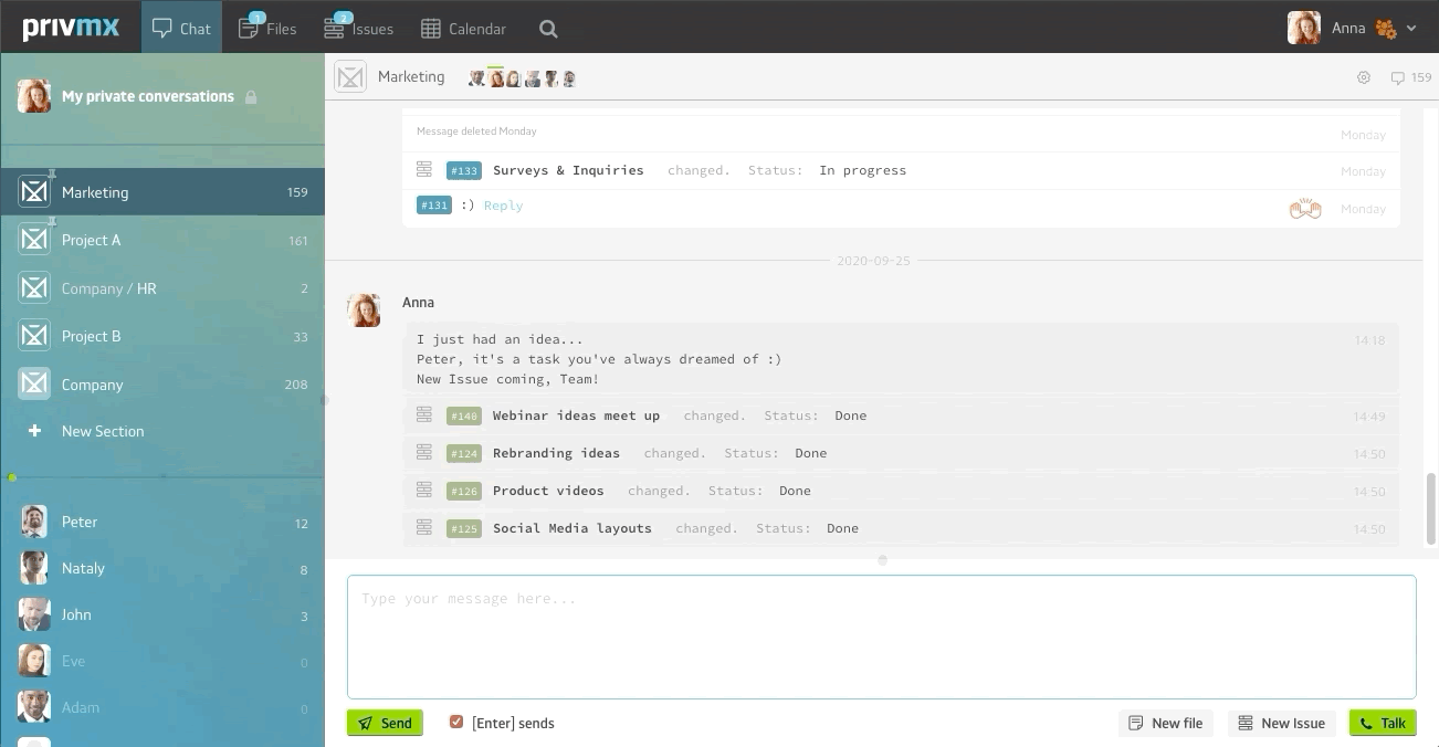 PrivMX workspace Screenshot