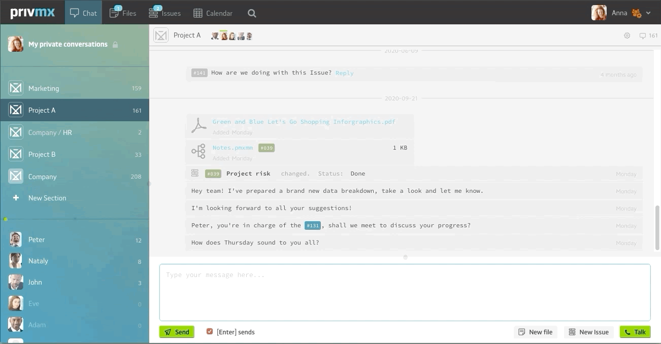 sections Screenshot
