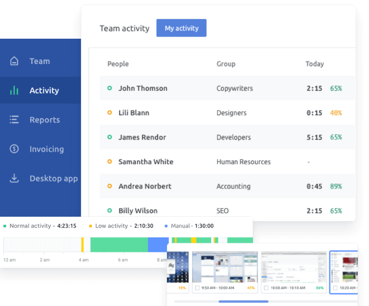 Traqq screenshot - 10 meilleurs logiciels de suivi et gestion du temps