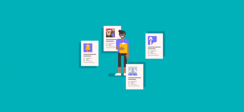 illustration Of a project manager surrounding by proposal team member profiles with roles and responsibilities