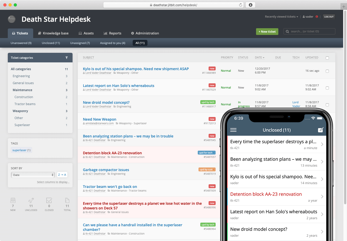 Screenshot Of Jitbit Helpdesk Dashboard