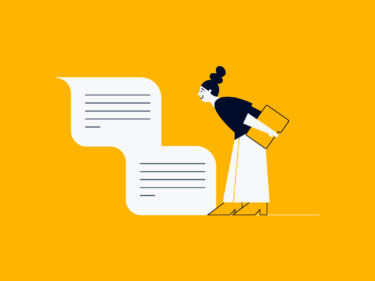 project manager looking over a document for project initiation