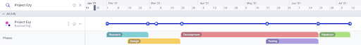 screenshot of runn project phases and milestones