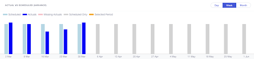 screenshot of runn variance report