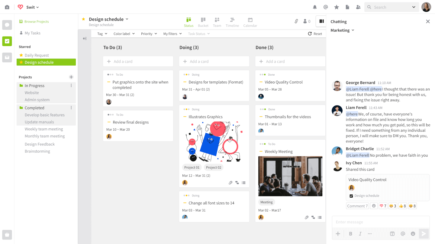Swit screenshot - Herramientas de Colaboración: El Mejor Software Colaborativo de 2020