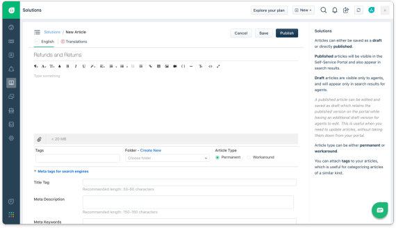 Screenshot Of Freshdesk Knowledge Base Builder