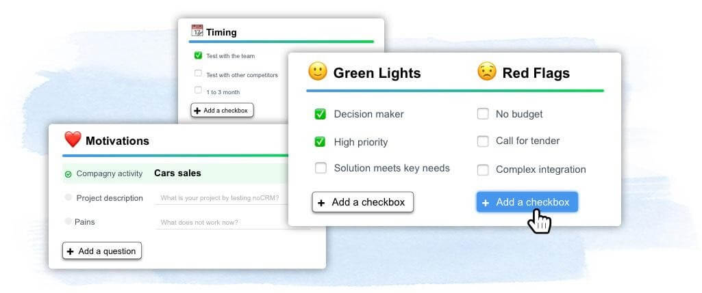 Screenshot of NoCRM.io User can add information