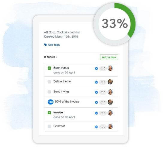 Screenshot Of NoCRM.io Tasks Tracking