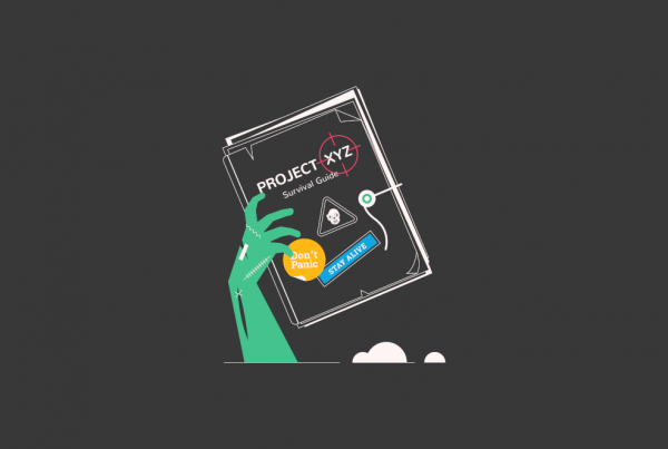 zombie arm holding a project plan