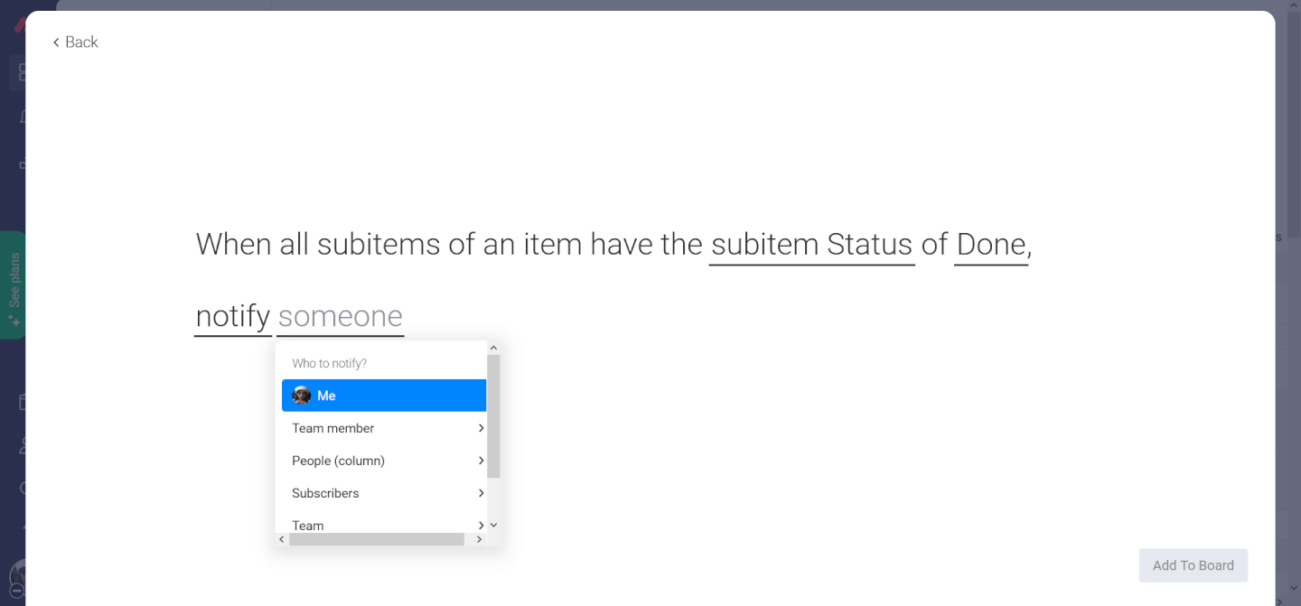 Monday In Depth - automation setup screenshot