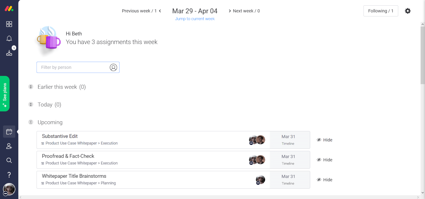 Monday In Depth - my week screenshot