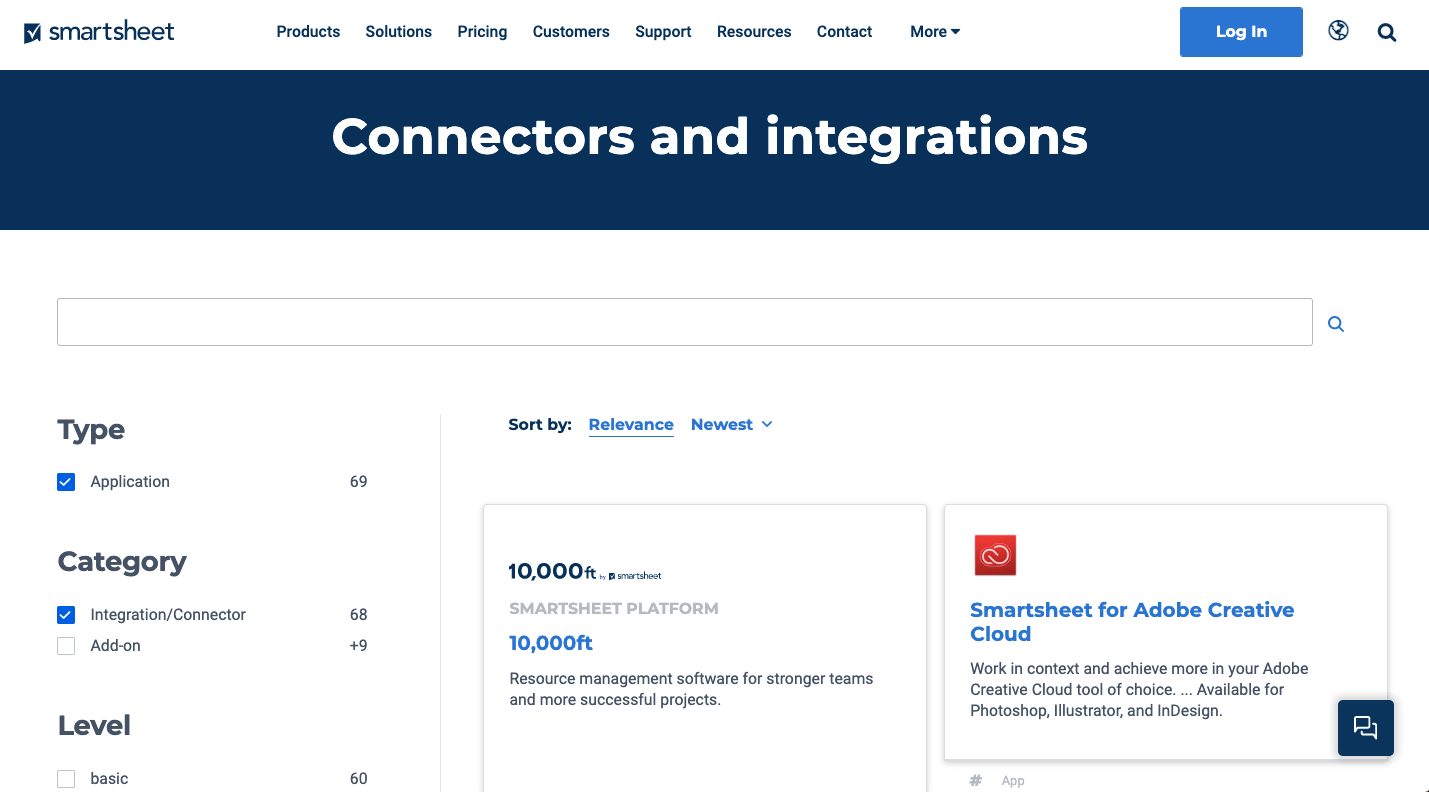 Smartsheet Connectors And Integrations Screenshot